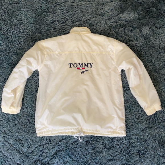 Rare Vintage Tommy Hilfiger Sports Big Puffer Cream Nylon Winter Size 16 Jacket - Picture 1 of 11
